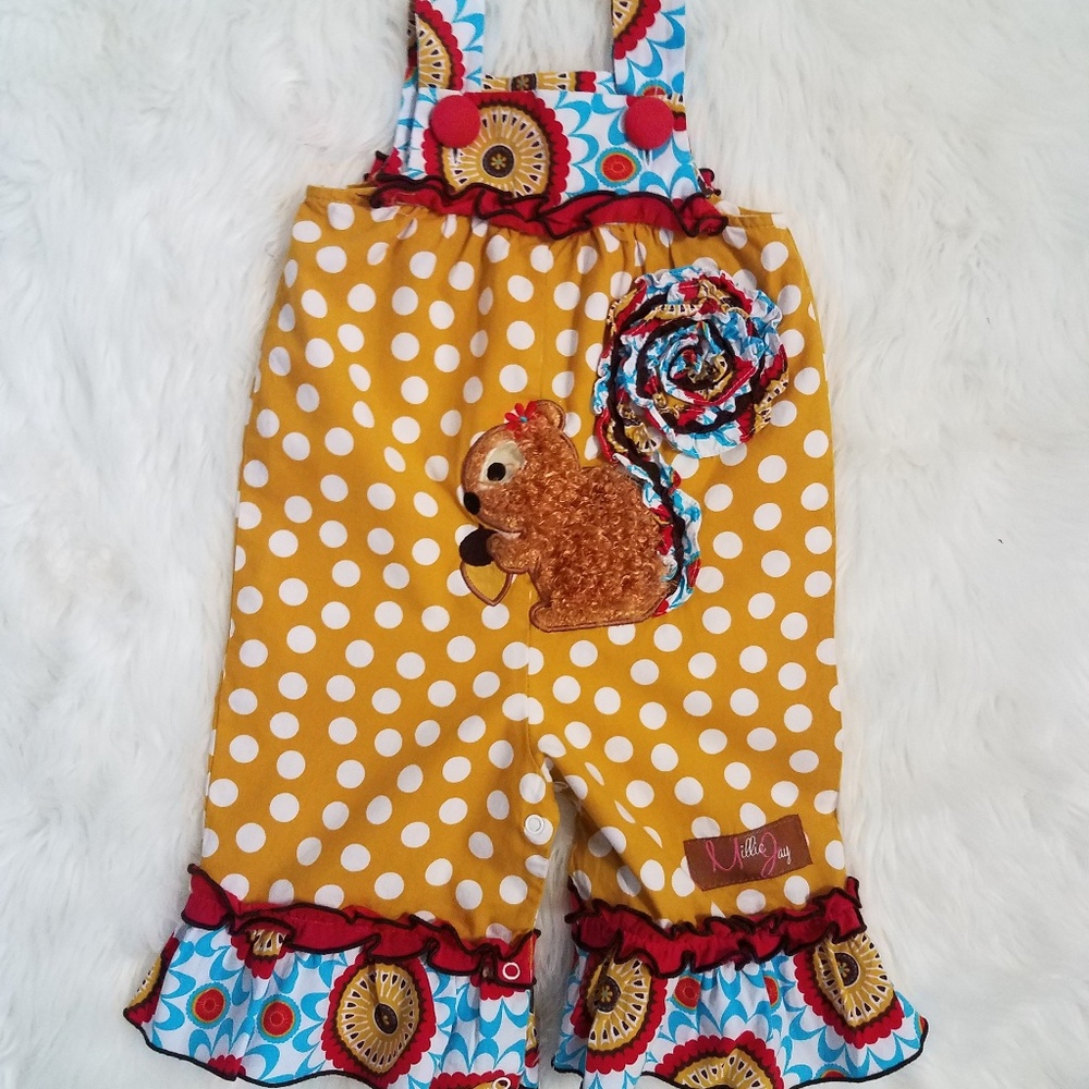 Millie Jay squirrel romper sz 6 months